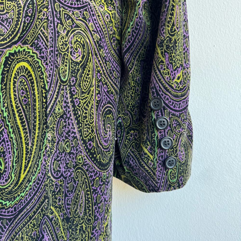 Suzanne Somers Velvet Paisley Print Trench Coat - 10 - Picture 11 of 12